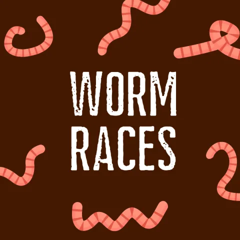brown background with worms. White text reads "Worm Races"